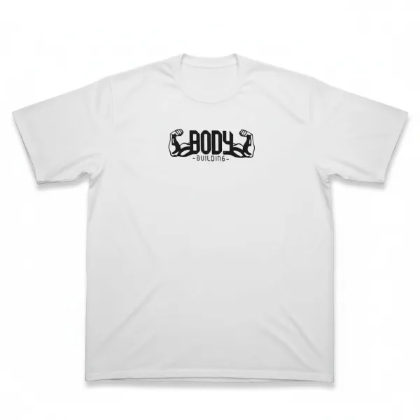 Koszulka treningowa BODYBUILDING LOGO – biała