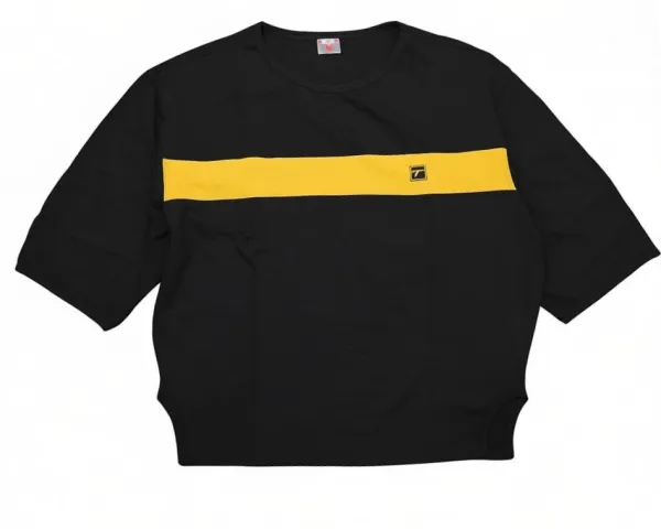 Rag Top TETA STRIPE – czarno‑żółty