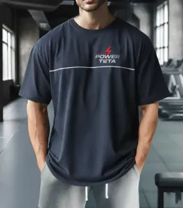 Koszulka Treningowa Oversize z Bawełny Pętelki, Ozdobny Pajping, Luźny Krój, Szeroka Gama Kolorów, Teta Sports – Rozmiary S-4XL - 2