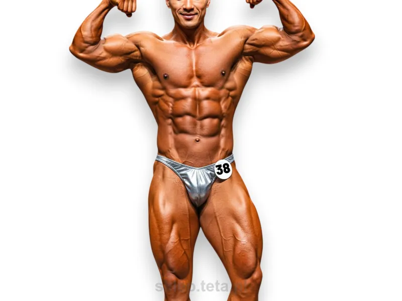 KULTURYSTYCZNE SPODENKI STARTOWE METALICZNE. MEN'S BODYBUILDING POSING