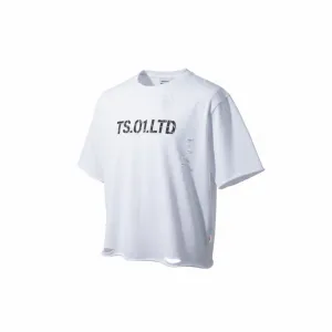 TS.01.LTD Oversize T-Shirt – Limitowana Edycja Raw Design | 240 GSM French Terry z Ręcznie Wykonanym Distressingiem | Teta Sports - 4