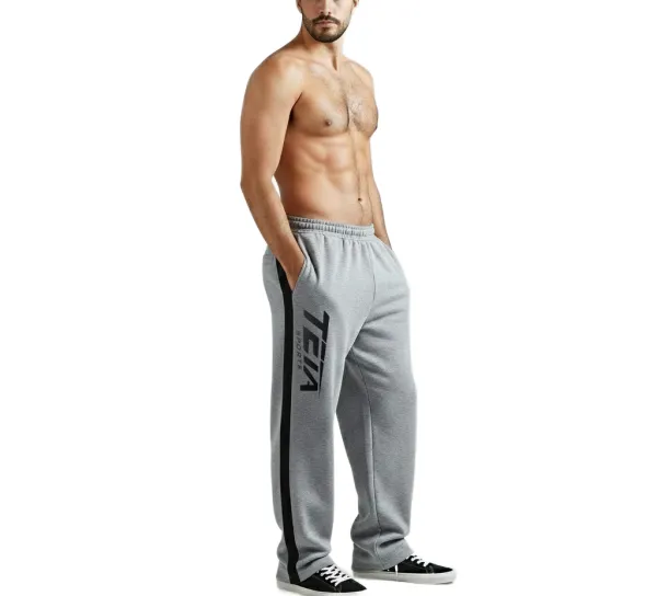 Męskie spodnie dresowe TETA SPORTS – luźny prosty krój z lampasem 2 cm, 3 grubości bawełny, 24 kolory