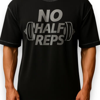 Koszulka oversize "NO HALF REPS"