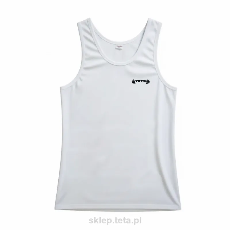 Tank top TETA BARBELL – biały, bawełna z lycrą