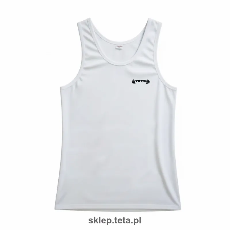 Tank top TETA BARBELL – biały, bawełna z lycrą
