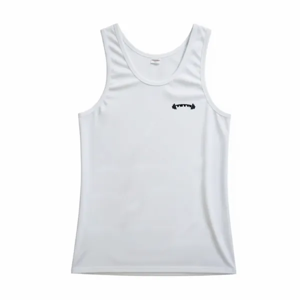 Tank top TETA BARBELL – biały, bawełna z lycrą