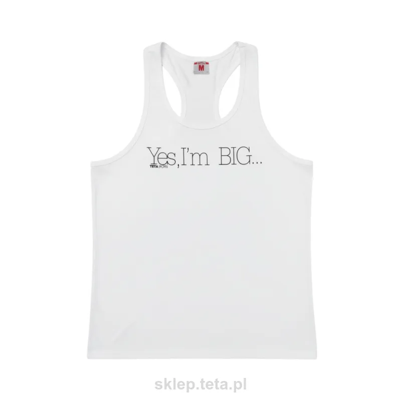 Męski tank top „Yes, I’m BIG…” TETA SPORTS – biały stringer