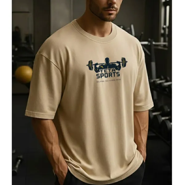 T-Shirt Oversize Męski TETA - Koszulka Treningowa Coton Heavy