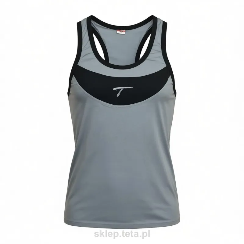 Męska koszulka treningowa z elastanem – szaro‑czarna