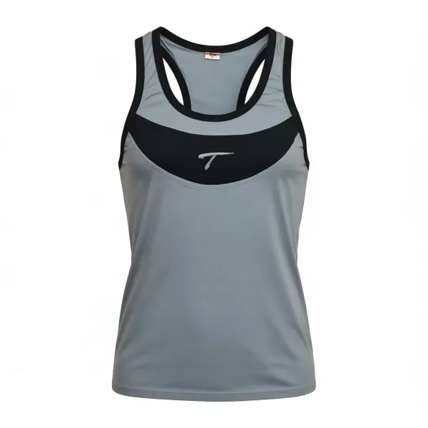 Męska koszulka treningowa z elastanem – szaro‑czarna