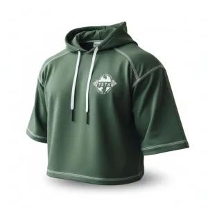 Crop top oversize z kapturem i ozdobnym ściegiem – TETA SPORTS, dostępny w różnych kolorach - 3