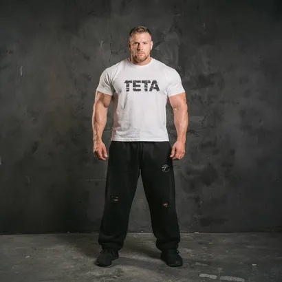 Destroyed Sweatpants Men | Straight Leg Distressed Gym Pants | Hand-Finished | Made in Poland TETA Sports