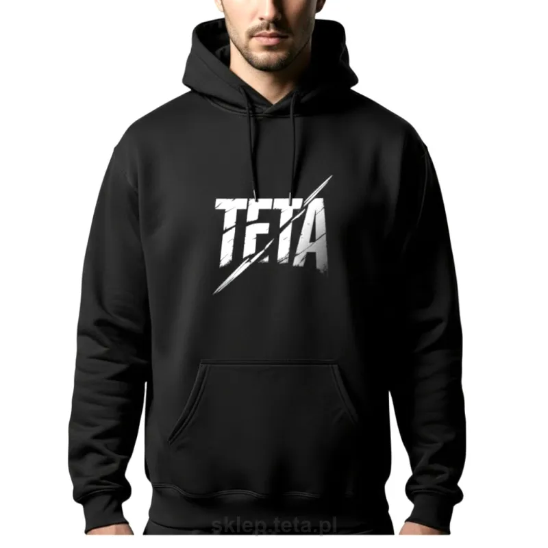 Męska bluza z kapturem TETA SPORTS SKULL – hardcore hoodie, 3 grubości bawełny dresowej, loga do wyboru