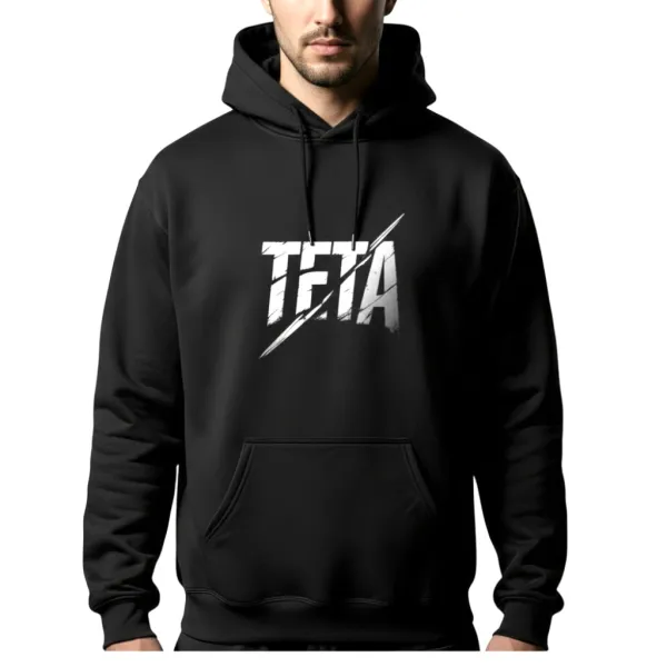 Męska bluza z kapturem TETA SPORTS SKULL – hardcore hoodie, 3 grubości bawełny dresowej, loga do wyboru