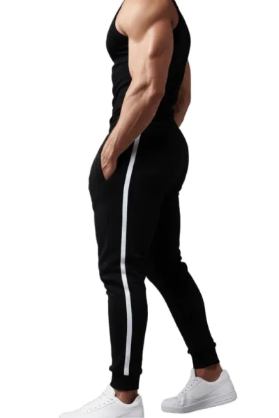 Męskie spodnie dresowe TETA SPORTS – joggery z lampasem, 3 grubości bawełny, 24 kolory