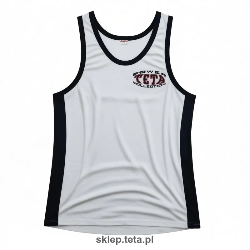 Koszulka treningowa TETA Power Collection – biało‑czarna